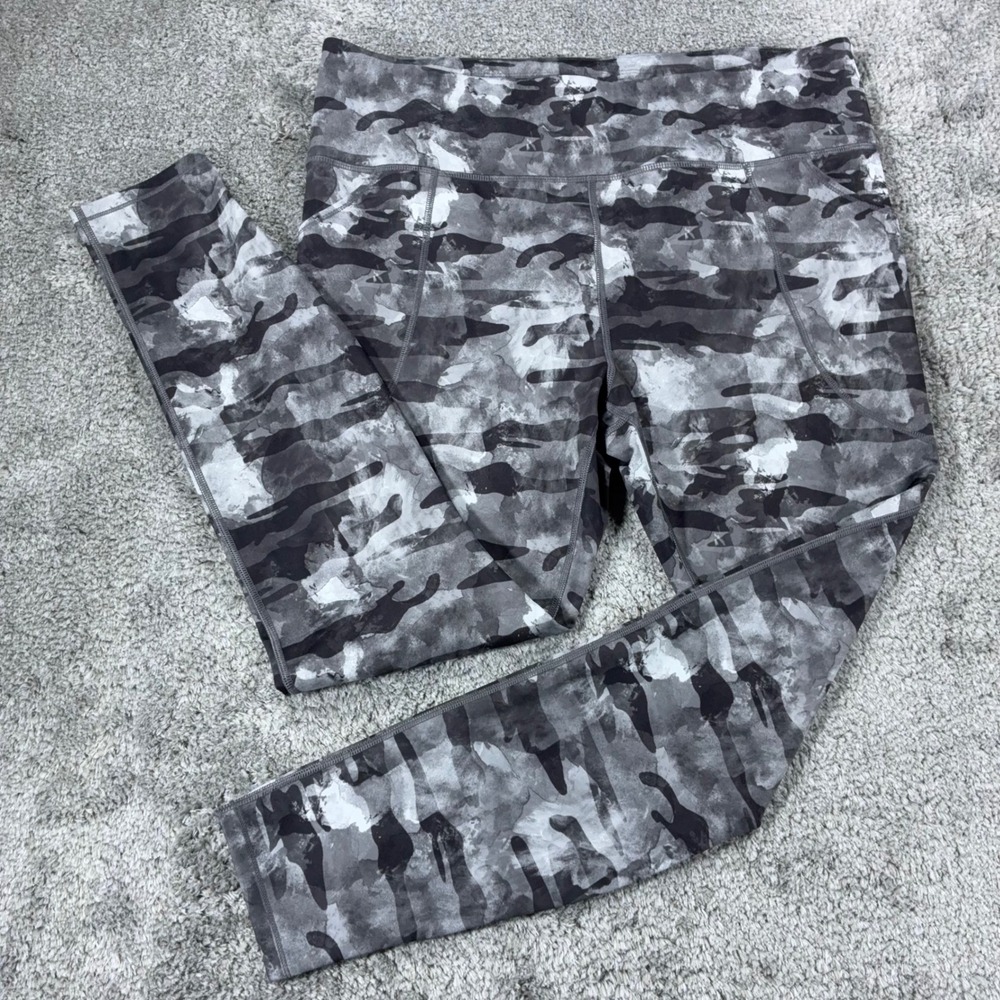 Duluth Trading NoGA Sculpting Leggings Womens XL Gray Camo High Rise 37349